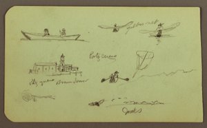Tekening, Schetsen van Patzcuaro; Verso: Kerk, Atlatahuca, 1883 door Frederic Edwin Church