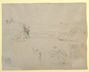 Tekening, Schetsen uit Zuid-Amerika, 1853, waarschijnlijk mei door Frederic Edwin Church