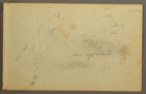 Tekening, Schetsen van wolken en dode berk, juli 1844 door Frederic Edwin Church
