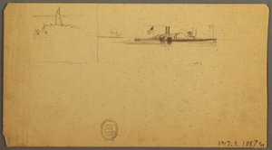 Tekening, Luchtstudie over heuvelrug, juni 1882 door Frederic Edwin Church