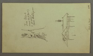 Tekening, Hellend Dal, 8 juli 1868 door Frederic Edwin Church