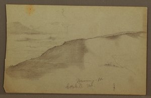 Tekening, Glooiende bergen, mogelijk jaren 1860 door Frederic Edwin Church