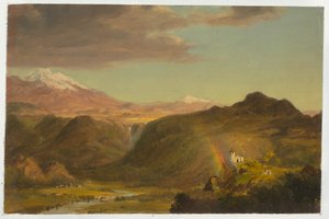 Tekening, Zuid-Amerikaans landschap, 1854 door Frederic Edwin Church