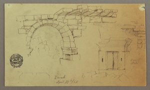 Tekening, Stenen Boog, Stenen Basis, 27 april 1868 door Frederic Edwin Church