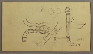 Tekening, Studies van tafelonderdelen, mogelijk 1868-69 door Frederic Edwin Church