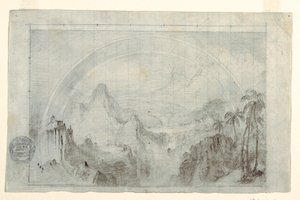 Tekening, Studie voor "Regenseizoen in de tropen", 1865-66 door Frederic Edwin Church