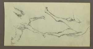 Tekening, Studie van de benen van een kameel, mogelijk 1868 door Frederic Edwin Church