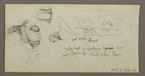 Tekening, Studie van de benen van een kameel, mogelijk 1868 door Frederic Edwin Church