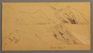 Tekening, Studie van rotskliffen, mogelijk 1859 door Frederic Edwin Church