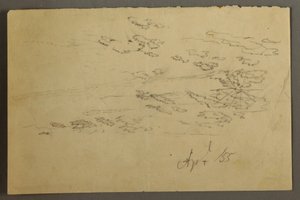 Tekening, Zon en wolken, april 1855 door Frederic Edwin Church