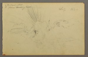 Tekening, Zon achter wolken, 1844 door Frederic Edwin Church