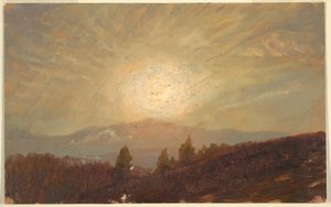Tekening, Zonsondergang, 1855-65 door Frederic Edwin Church