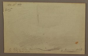 Tekening, Zonsondergang achter heuvelrug (Aurora), 1864 door Frederic Edwin Church