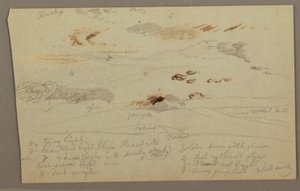 Tekening, Zonsondergang, mogelijk 1860 door Frederic Edwin Church