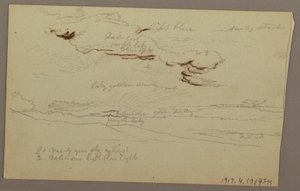 Tekening, Zonsondergang, mogelijk 1860 door Frederic Edwin Church