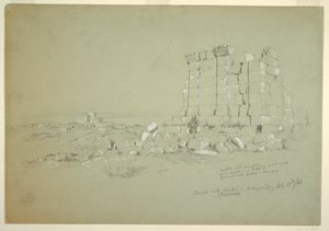 Tekening, Tempel met Semua [het huidige as-Samu] in de verte, 17 februari 1868 door Frederic Edwin Church