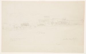 Tekening, Tempels, Baalbek, 6 mei 1868 door Frederic Edwin Church