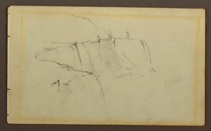 Tekening, De Amerikaanse watervallen, Niagara-rivier, mogelijk 1858 door Frederic Edwin Church