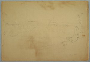 Tekening, De Canadese watervallen, juli 1856 door Frederic Edwin Church