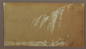 Tekening, De Canadese watervallen en Goat Island bij de Niagara rivier, mogelijk 1858 door Frederic Edwin Church