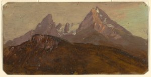 Tekening, De Watzmann, Berchtesgaden, Beieren, 1868 door Frederic Edwin Church