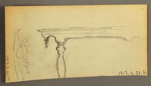 Tekening, Drie koeien op een weg in het bos, ca. 1845 door Frederic Edwin Church