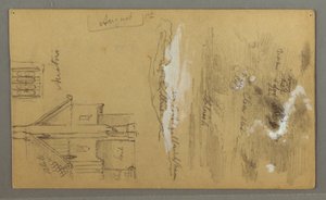Tekening, houten huis, Sky, Oostenrijk, 1 augustus 1868 door Frederic Edwin Church