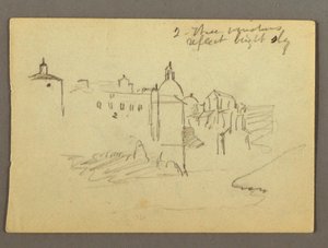 Tekening, Stadsgebouwen, mogelijk 1868-69 door Frederic Edwin Church
