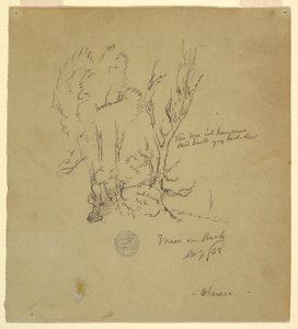 Tekening, Bomen Obersee in de Beierse of zuidelijke Alpen, september 1868 door Frederic Edwin Church