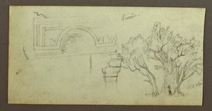 Tekening, Bomen, Geschulpte, februari mogelijk 1868 door Frederic Edwin Church