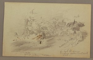 Tekening, Bomen, mogelijk jaren 1860 door Frederic Edwin Church