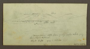 Tekening, Twee figuren en twee kamelen bij kampvuur, figuur- en kamelenstudies, mogelijk 1868 door Frederic Edwin Church