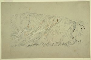 Tekening, Bovenste deel van het Grote Bekken, Mt. Katahdin, september 1877 door Frederic Edwin Church