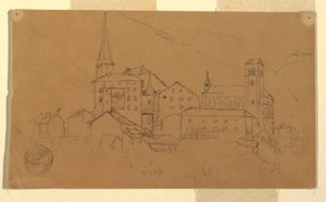 Tekening, Wallis, Zwitserland, augustus 1868 door Frederic Edwin Church
