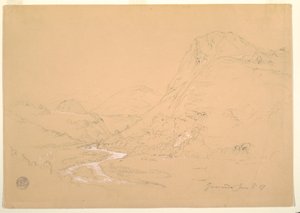 Tekening, vallei bij Guaranda, 3 juni 1857 door Frederic Edwin Church