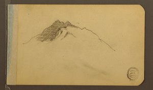 Tekening, Vallei; Verso: Bergtop, 1889 door Frederic Edwin Church