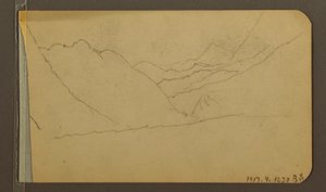 Tekening, Vallei; Verso: Bergtop, 1889 door Frederic Edwin Church