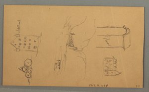 Tekening, Vallei van Vallais, mogelijk 1868 door Frederic Edwin Church