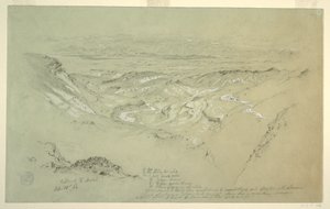 Tekening, Vallei van El Arabah, 21 februari 1868 door Frederic Edwin Church