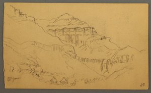Tekening, Valleyside, februari 1869  door Frederic Edwin Church