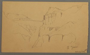 Tekening, Valleyside, februari 1869  door Frederic Edwin Church