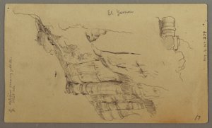 Tekening, Uitzicht over Wady el-Arabah, 20 februari, mogelijk 1868 door Frederic Edwin Church