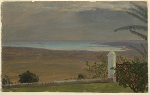 Tekening, Gezicht op de zee, 1865 door Frederic Edwin Church
