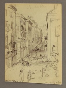 Tekening, Dorp op heuveltop, mogelijk 1868-69 door Frederic Edwin Church