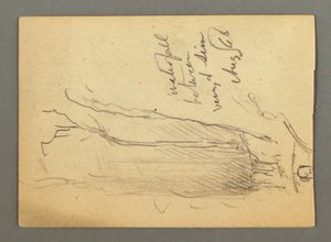 Tekening, Waterval tussen Veney en Sion, Rhônedal, Zwitserland, augustus 1868 door Frederic Edwin Church