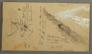 Tekening, Vrouwen wassen bij een trog, Bergen, 28 augustus 1868 door Frederic Edwin Church
