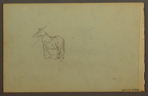 Tekening, Bosdip bij zonsondergang, mogelijk 1844 door Frederic Edwin Church