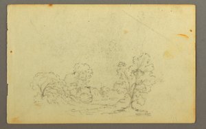 Tekening, Boslandschap, mogelijk 1845 door Frederic Edwin Church