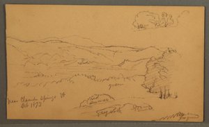 Tekening, Bosrijke vallei, oktober 1873 door Frederic Edwin Church