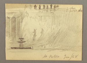 Fontein op het Plein van de Sint-Pietersbasiliek, Rome, Italië